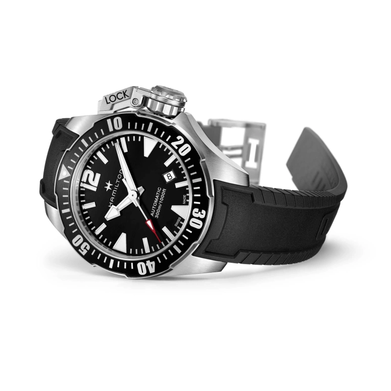 Hamilton,Khaki Navy 42mm,42mm,Stainless Steel,Black,Automatic,Date,80hours,H77605335