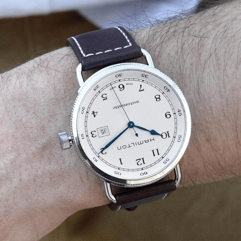 Hamilton,Khaki Navy 43mm,43mm,Stainless Steel,White,Automatic,80hours,In-house Caliber,H77715553