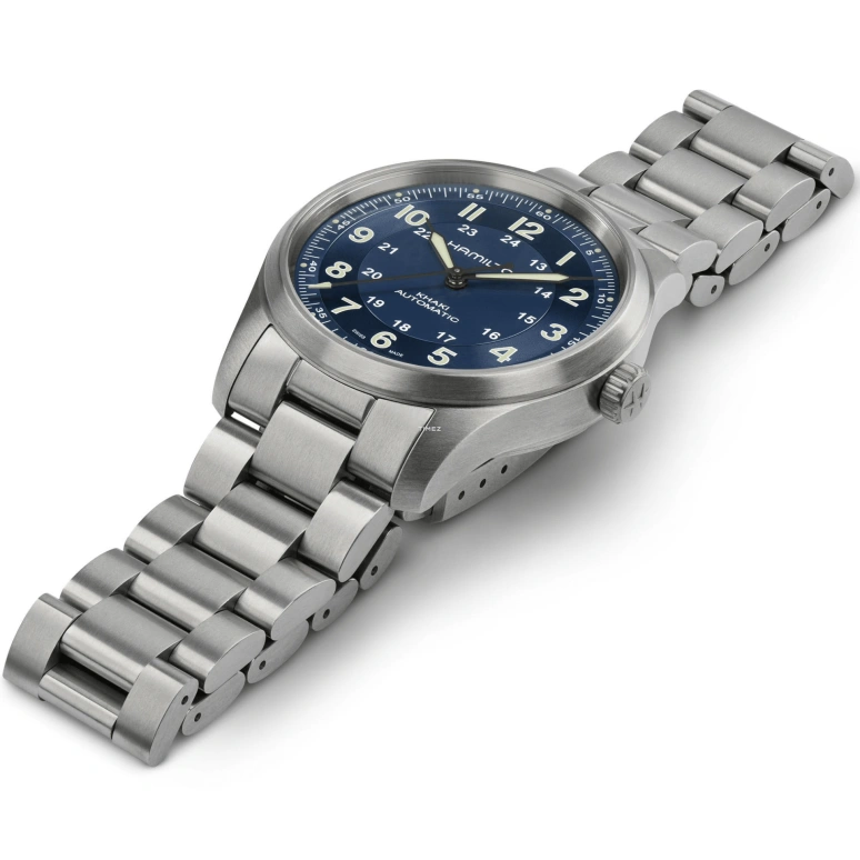 Hamilton,Khaki Field 38mm,38mm,Titanium,Blue,Automatic,Sapphire,Crystal Glass,Round,H70205140