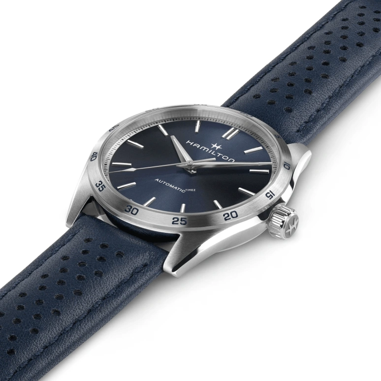 Hamilton,Jazzmaster 38mm,38mm,Stainless Steel,Blue,Automatic,Sapphire,Crystal Glass,Round,H36215640