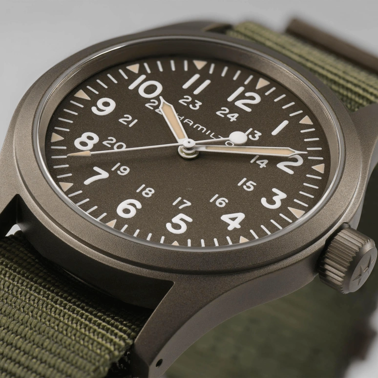 Hamilton,Khaki Field 38mm,38mm,Stainless Steel,Brown,Handwound,Day,80hours,H69449961