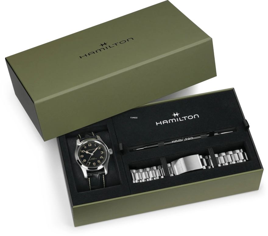 Hamilton,Khaki Field 42mm,42mm,Stainless Steel,Black,Automatic,80hours,In-house Caliber,H70605732