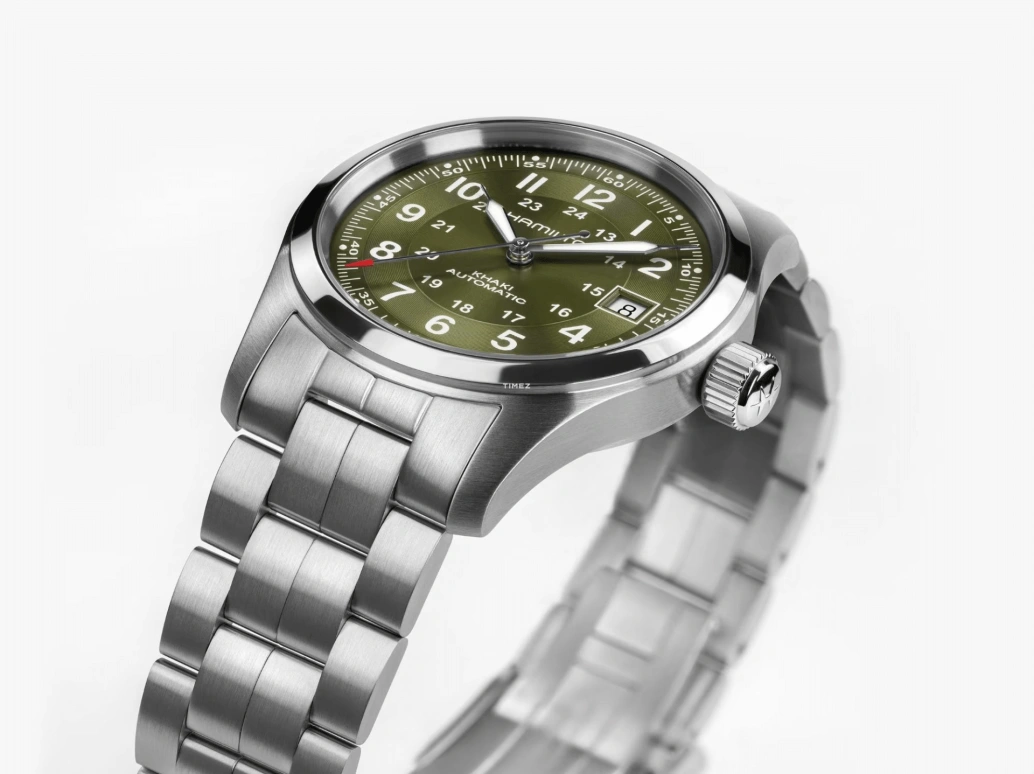 Hamilton,Khaki Field 38mm,38mm,Stainless Steel,Green,Automatic,Day,80hours,H70455160
