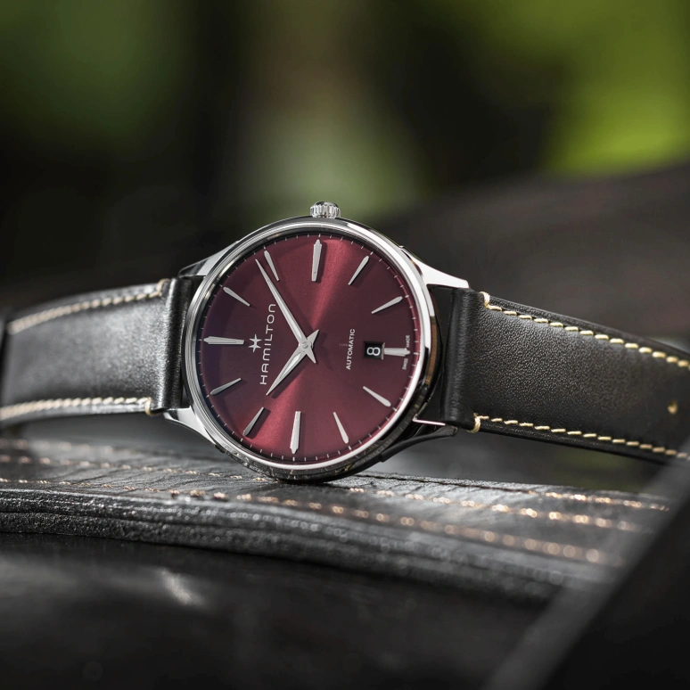 Hamilton,Jazzmaster 40mm,40mm,Stainless Steel,Wine Red,Automatic,Day,42hours,H38525771