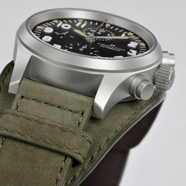 Hamilton,Khaki Field 44mm,44mm,Stainless Steel,Black,Automatic,Chronograph,Date,Day,H71706830