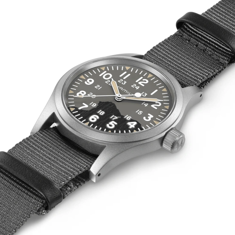Hamilton,Khaki Field 38mm,38mm,Stainless Steel,Grey,Handwound,80hours,In-house Caliber,H89449980