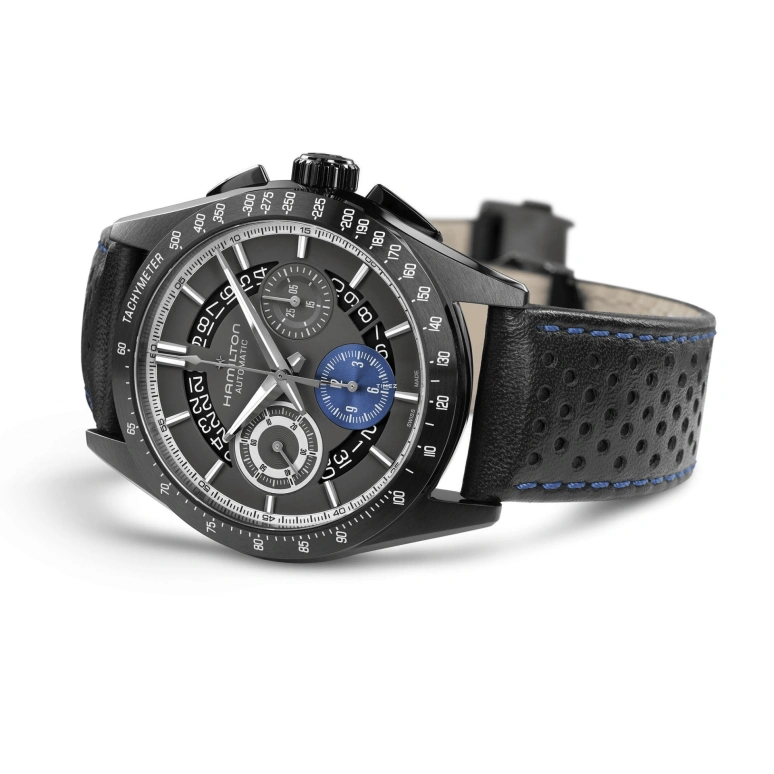 Hamilton,Jazzmaster 42mm,42mm,Stainless Steel,Black,Grey,Automatic,Chronograph,Day,H36646780