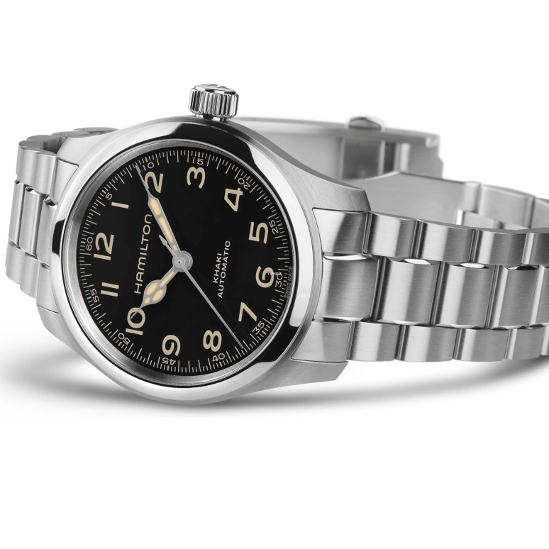 Hamilton,Khaki Field 38mm,38mm,Stainless Steel,Black,Automatic,80hours,In-house Caliber,H70405130