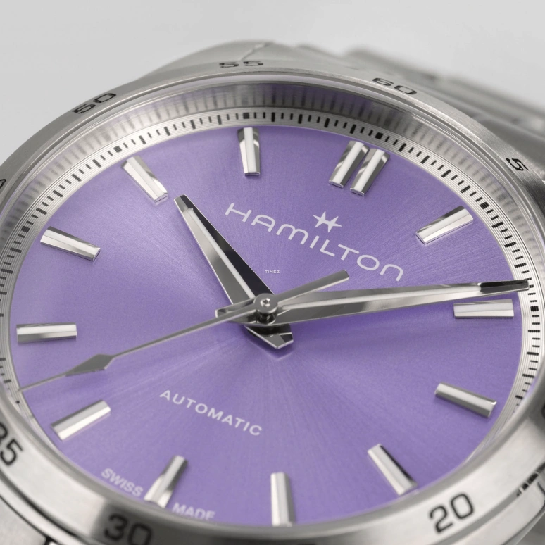 Hamilton,Jazzmaster 34mm,34mm,Stainless Steel,Purple,Automatic,Sapphire,Glass,Tonneau,H36105170