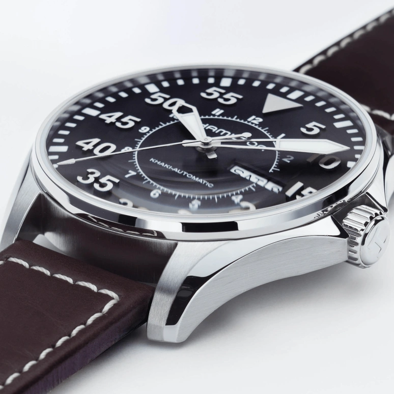 Hamilton,Khaki Aviation 46mm,46mm,Stainless Steel,Black,Automatic,Chronograph,Date,Day,H64715535