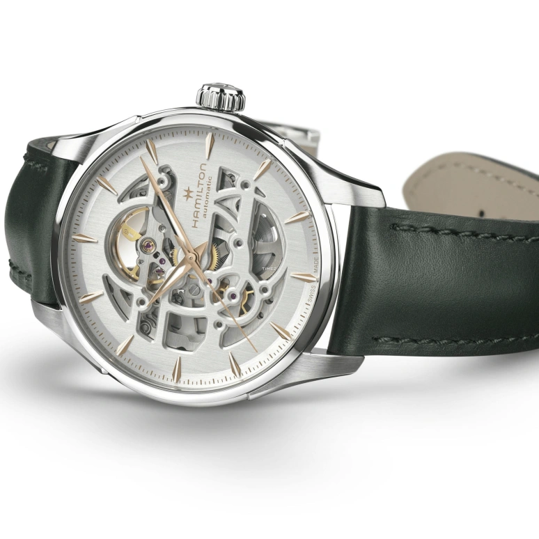 Hamilton,Jazzmaster 40mm,40mm,Stainless Steel,Skeleton,White,Automatic,Sapphire,Crystal Glass,Round,H42535810