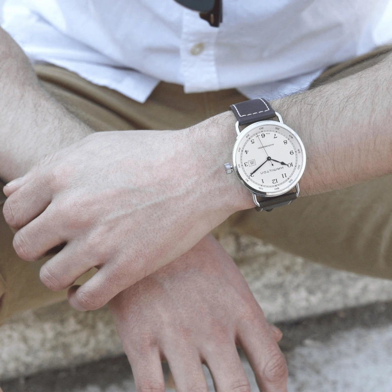 Hamilton,Khaki Navy 43mm,43mm,Stainless Steel,White,Automatic,80hours,In-house Caliber,H77715553
