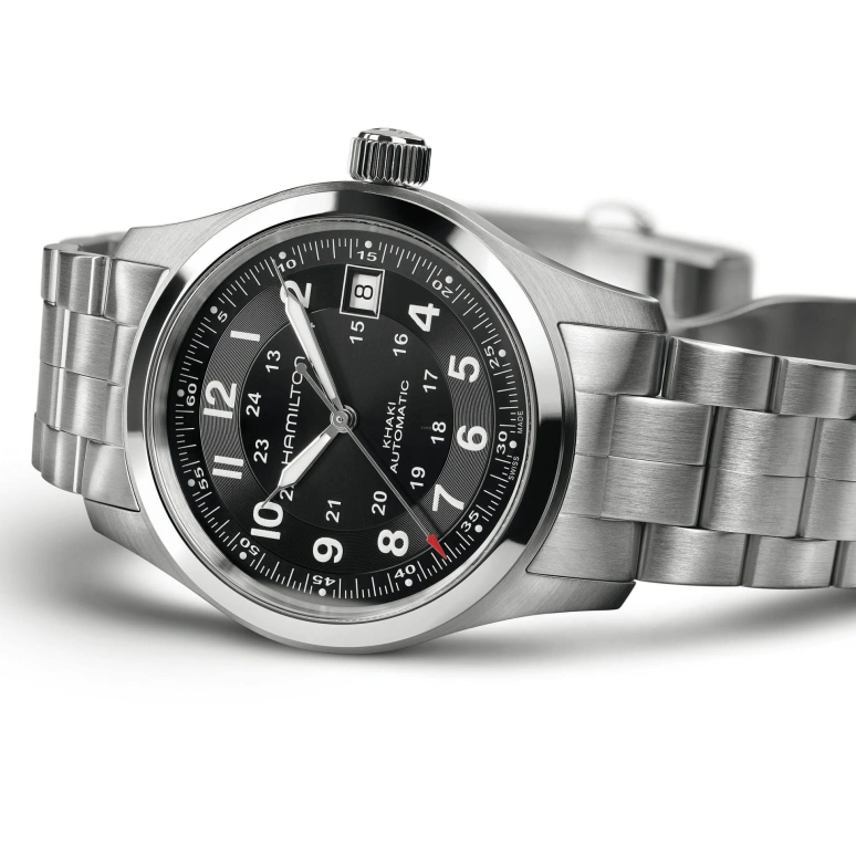 Hamilton,Khaki Field 38mm,38mm,Stainless Steel,Black,Automatic,Chronograph,Date,H70455133