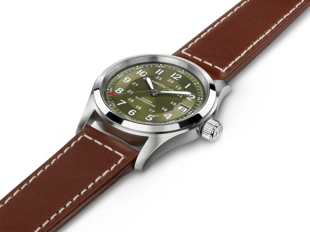 Hamilton,Khaki Field 38mm,38mm,Stainless Steel,Olive Green,Automatic,Day,80hours,H70455560