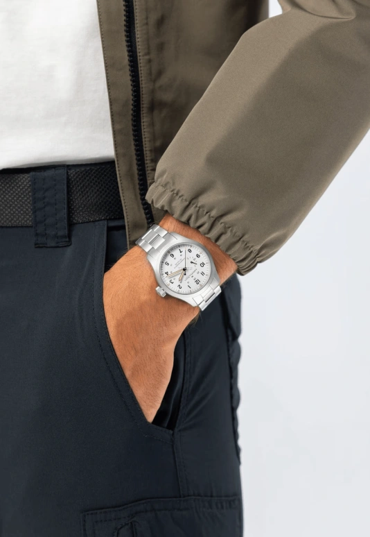 Hamilton,Khaki Field 40mm,40mm,Stainless Steel,White,Handwound,Power Reserve Indicator,80hours,H69509110