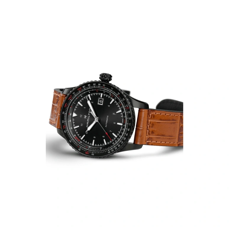 Hamilton,Khaki Aviation 42mm,42mm,Stainless Steel,Black,Automatic,Date,80hours,H76625530