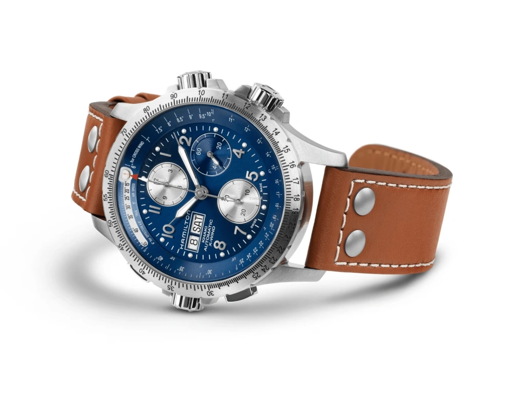 Hamilton,Khaki Aviation 44mm,44mm,Stainless Steel,Blue,Automatic,Chronograph,Date,Day,H77506540