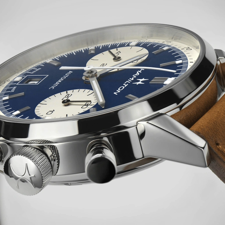 Hamilton,American Classic 40mm,40mm,Stainless Steel,Blue,Automatic,Chronograph,Date,H38416541