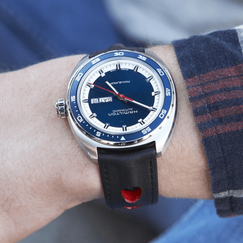 Hamilton,American Classic 42mm,42mm,Stainless Steel,Blue,Automatic,Chronograph,Date,Day,H35405741