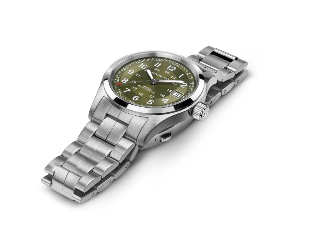 Hamilton,Khaki Field 38mm,38mm,Stainless Steel,Green,Automatic,Day,80hours,H70455160