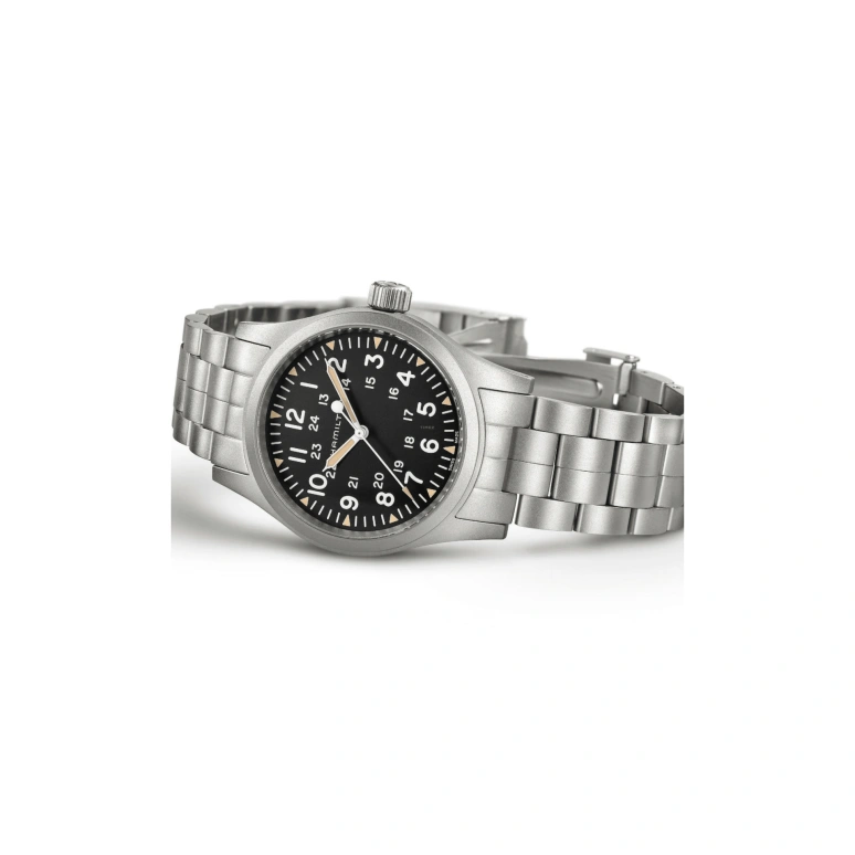 Hamilton,Khaki Field 38mm,38mm,Stainless Steel,Black,Handwound,Day,80hours,H69439131