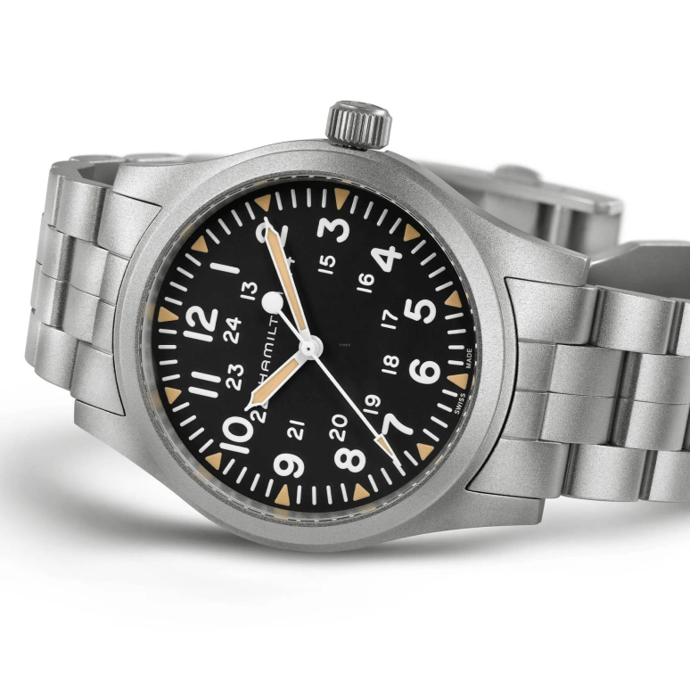 Hamilton,Khaki Field 42mm,42mm,Stainless Steel,Black,Handwound,Day,80hours,H69529133