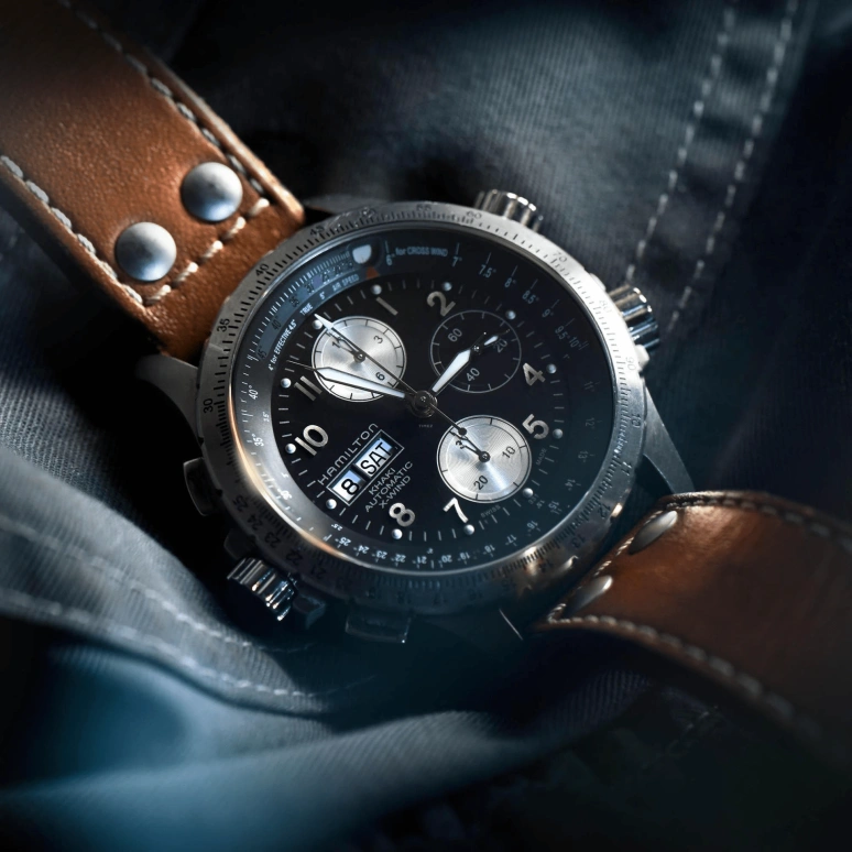 Hamilton,Khaki Aviation 44mm,44mm,Stainless Steel,Black,Automatic,Chronograph,Date,Day,H77616533