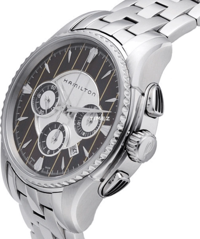 Hamilton,Khaki Action 44mm,44mm,Stainless Steel,Black,Automatic,Chronograph,Day,H34616191