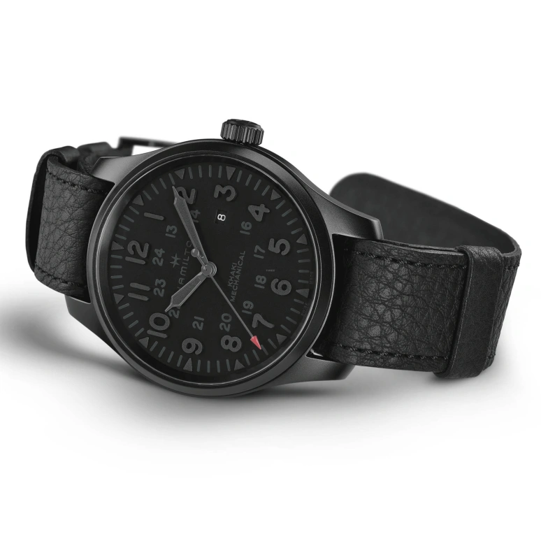 Hamilton,Khaki Field 50mm,50mm,Stainless Steel,Black,Handwound,Date,80hours,H69809730