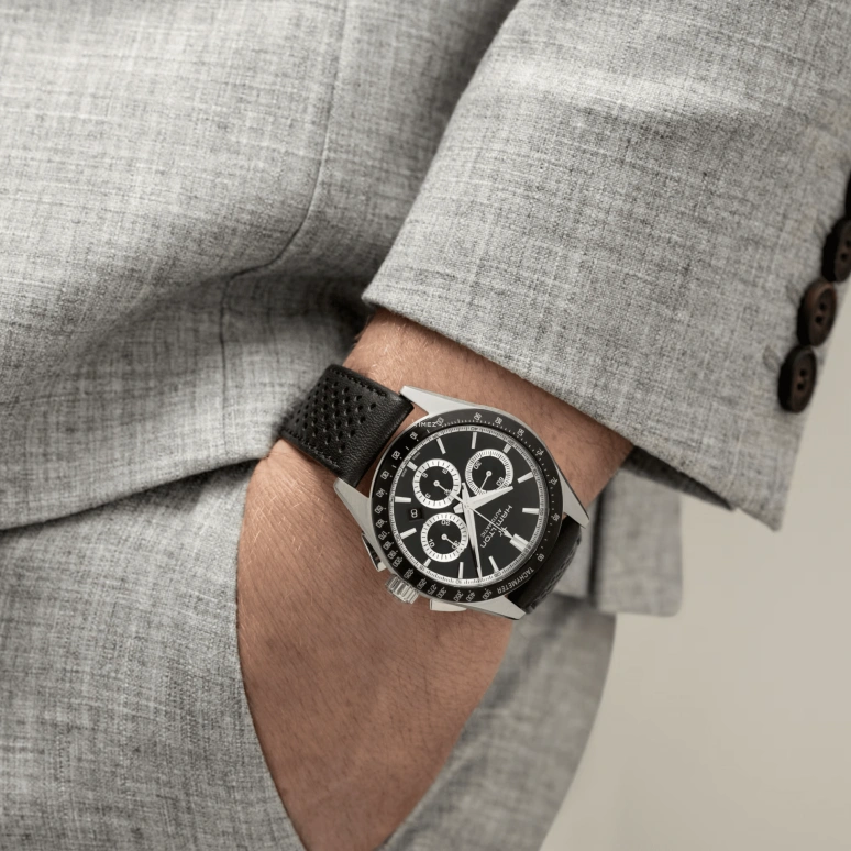 Hamilton,Jazzmaster 42mm,42mm,Stainless Steel,Black,Automatic,Chronograph,Day,H36606130