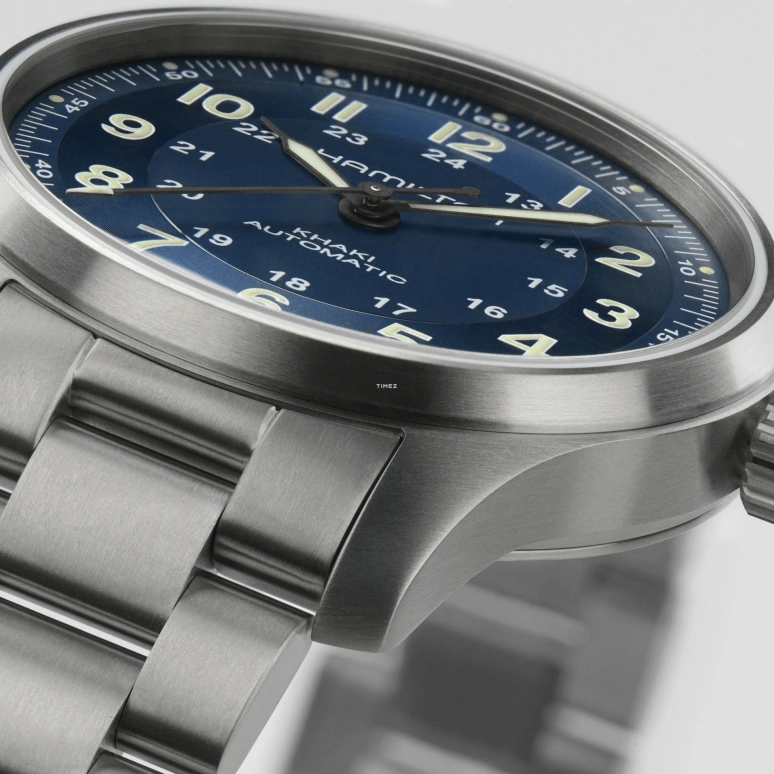 Hamilton,Khaki Field 42mm,42mm,Titanium,Blue,Automatic,Sapphire,Crystal Glass,Round,H70545140