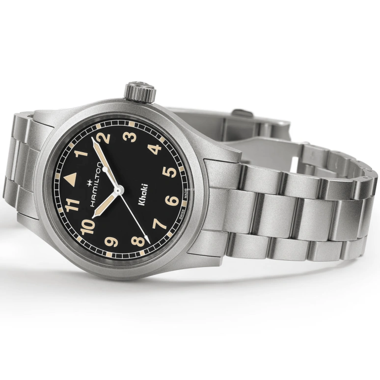 Hamilton,Khaki Field 38mm,38mm,Stainless Steel,Black,Quartz,In-house Caliber,Sapphire,Glass,H69401131