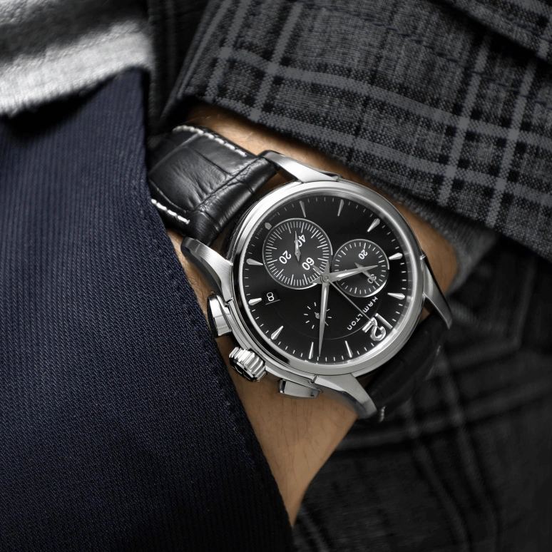 Hamilton,Jazzmaster 42mm,42mm,Stainless Steel,Black,Sapphire,Crystal Glass,Closed,H32612731