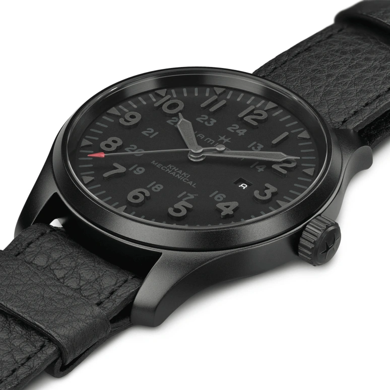 Hamilton,Khaki Field 50mm,50mm,Stainless Steel,Black,Handwound,Date,80hours,H69809730