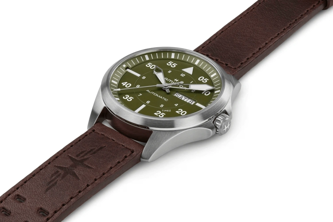 Hamilton,Khaki Aviation 42mm,42mm,Stainless Steel,Green,Automatic,Date,Day,H64635560