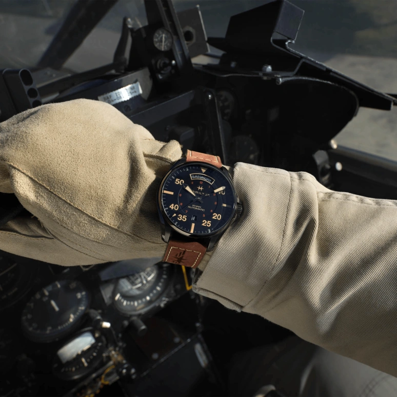 Hamilton,Khaki Aviation 42mm,42mm,Stainless Steel,Black,Automatic,Date,Day,H64605531