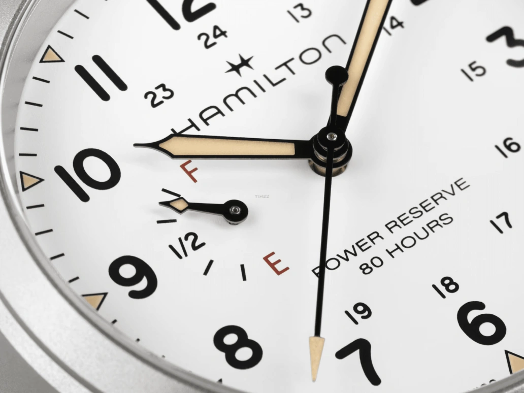 Hamilton,Khaki Field 40mm,40mm,Stainless Steel,White,Handwound,Power Reserve Indicator,80hours,H69509910