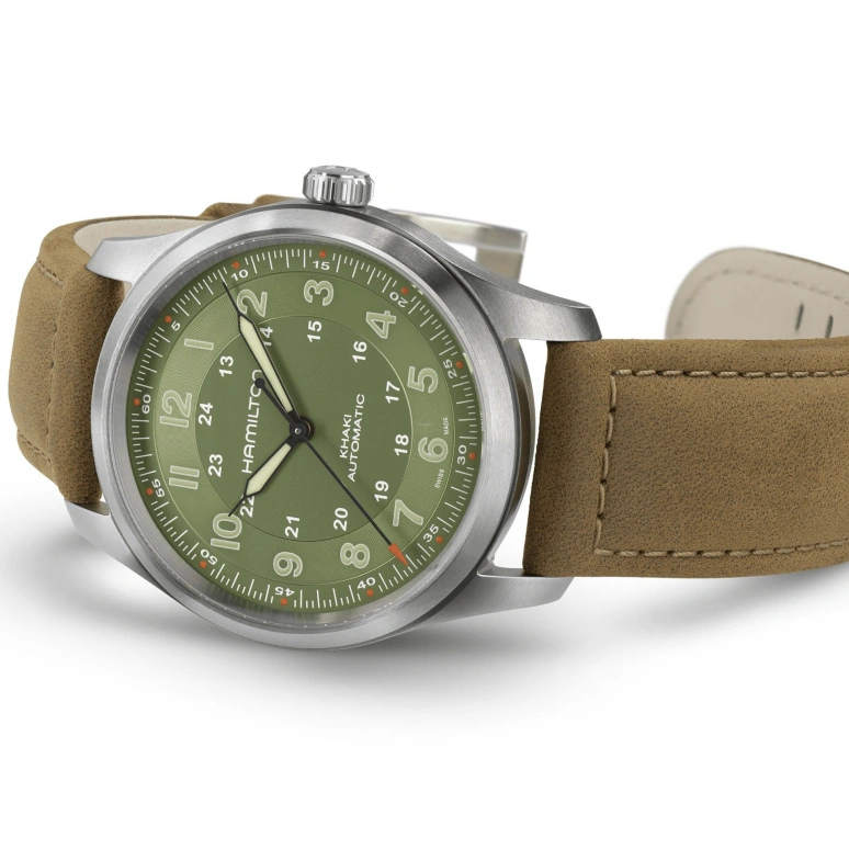Hamilton,Khaki Field 38mm,38mm,Titanium,Green,Automatic,80hours,In-house Caliber,H70205860