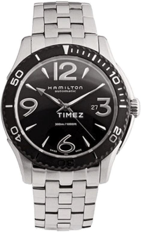 Hamilton,American Classic 46mm,46mm,Stainless Steel,Black,Sapphire,Crystal Glass,Open,H37715135