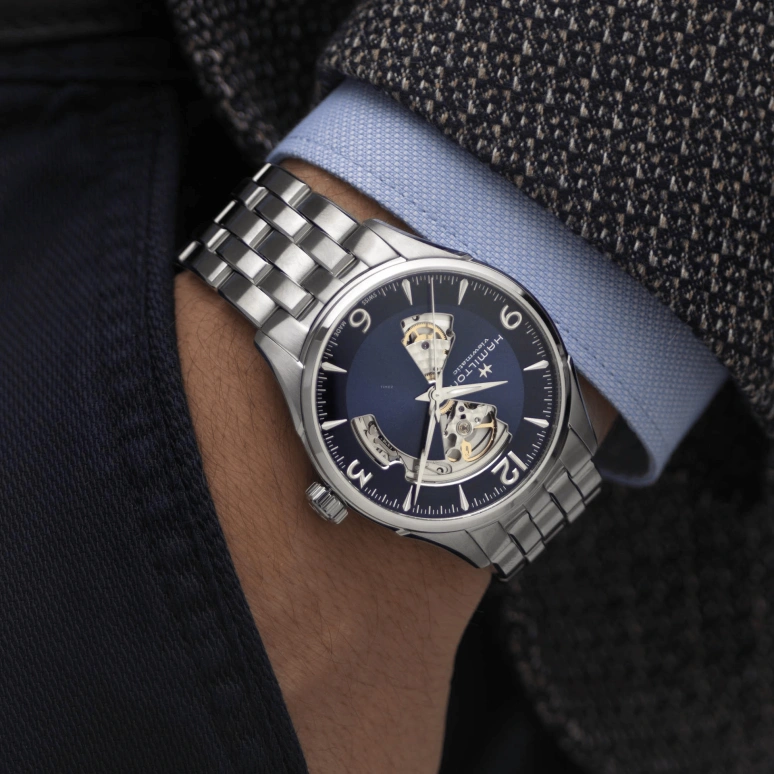 Hamilton,Jazzmaster 42mm,42mm,Stainless Steel,Blue,Automatic,80hours,In-house Caliber,H32705141
