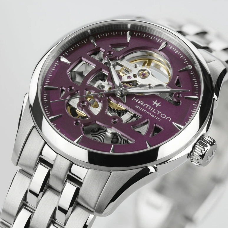 Hamilton,Jazzmaster 36mm,36mm,Stainless Steel,Purple,Automatic,Sapphire,Crystal Glass,Round,H32265101