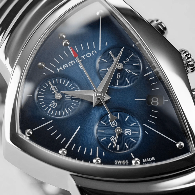 Hamilton,Ventura 32.30x50.30mm,32.30x50.30mm,Stainless Steel,Blue,Quartz,Chronograph,Day,H24432141