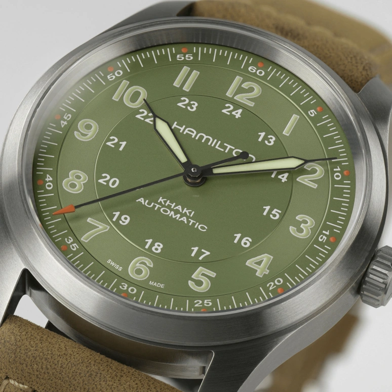 Hamilton,Khaki Field 38mm,38mm,Titanium,Green,Automatic,80hours,In-house Caliber,H70205860