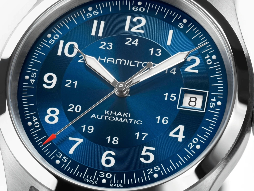 Hamilton,Khaki Field 38mm,38mm,Stainless Steel,Blue,Automatic,Day,80hours,H70455140