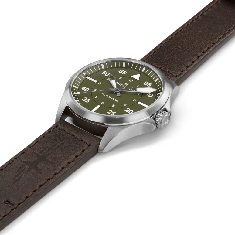 Hamilton,Khaki Aviation 39mm,39mm,Stainless Steel,Green,Automatic,80hours,In-house Caliber,H76305560