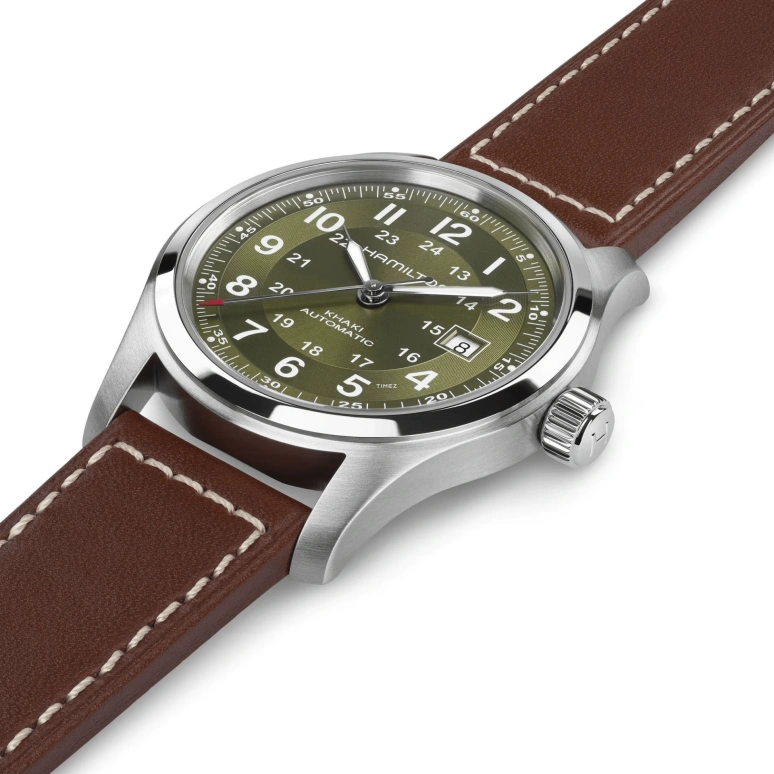 Hamilton,Khaki Field 42mm,42mm,Stainless Steel,Olive Green,Automatic,Day,80hours,H70605560