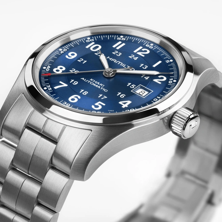 Hamilton,Khaki Field 42mm,42mm,Stainless Steel,Blue,Automatic,Day,80hours,H70605140