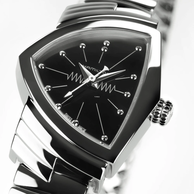 Hamilton,Ventura 24x36mm,24x36mm,Stainless Steel,Black,Quartz,Hardlex,Glass,Other,H24211130