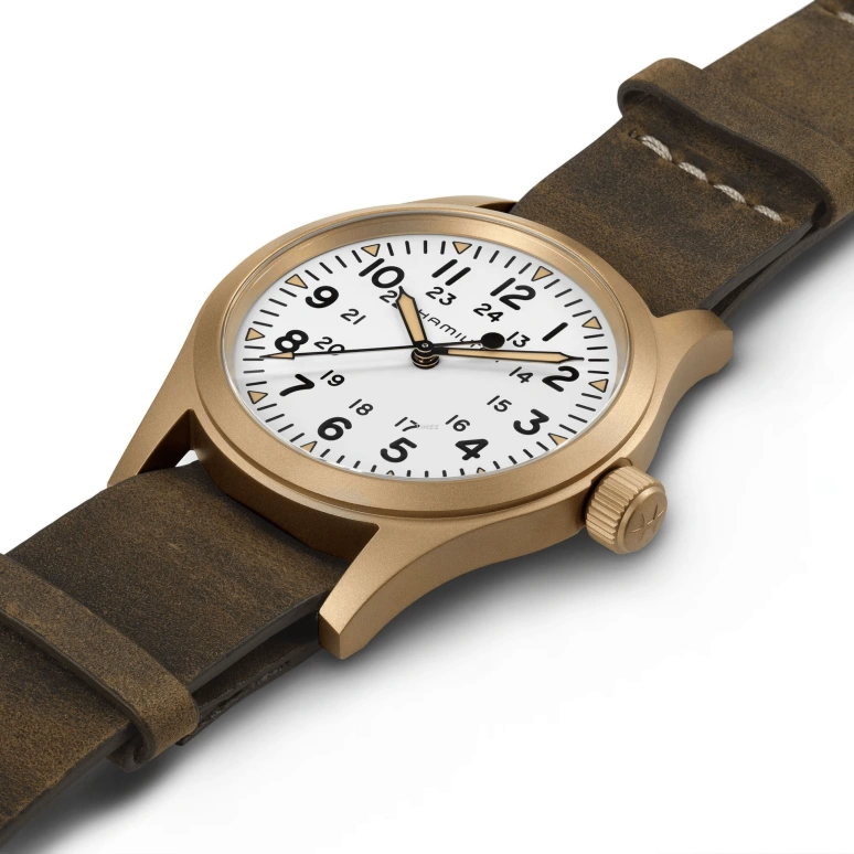 Hamilton,Khaki Field 38mm,38mm,Bronze,Titanium,White,Handwound,80hours,In-house Caliber,H69459510