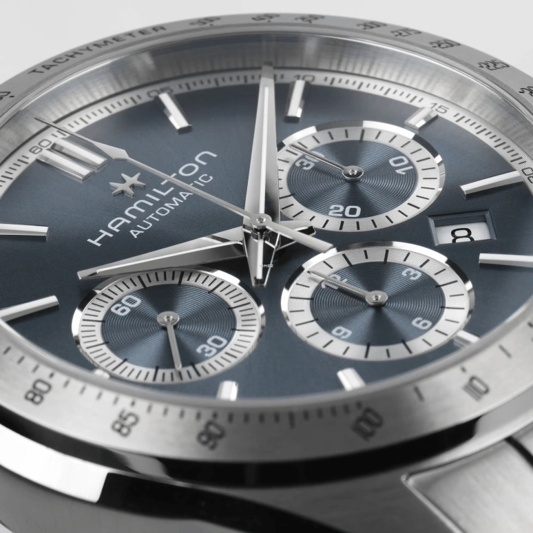 Hamilton,Jazzmaster 42mm,42mm,Stainless Steel,Blue,Automatic,Chronograph,Day,H36656140